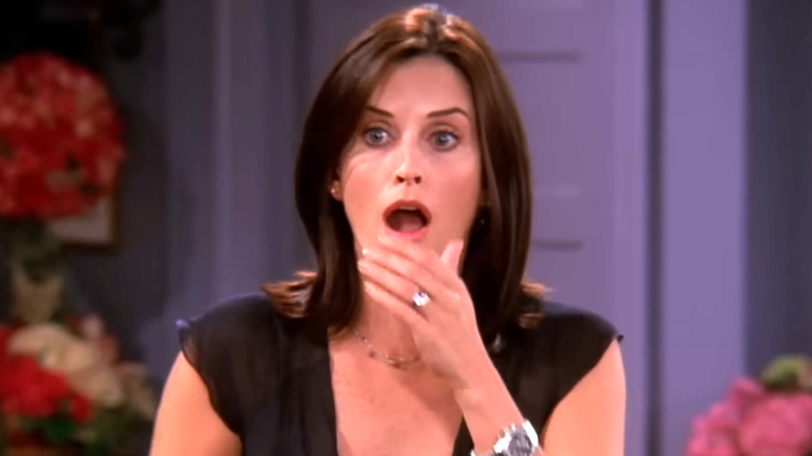 A scene from Friends depicting Ross and Monica