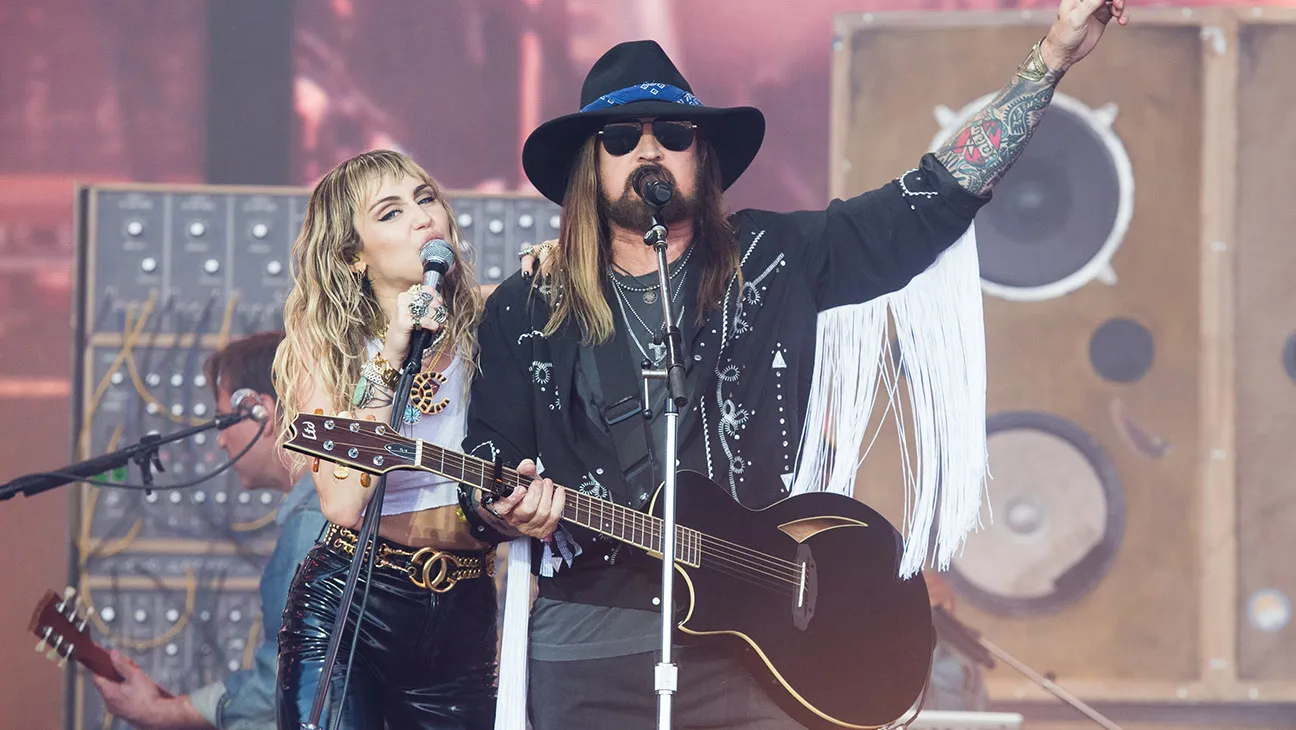 Billy Ray Cyrus and Miley Cyrus together