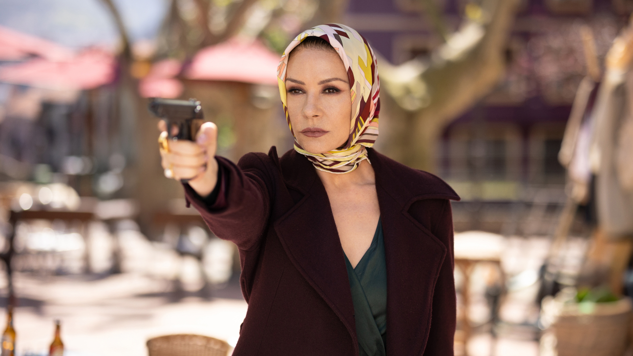 Catherine Zeta-Jones in the trailer for Kill Jackie, showcasing her accent
