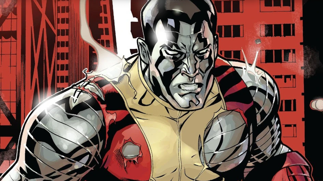 Colossus from X-Men comics standing heroically