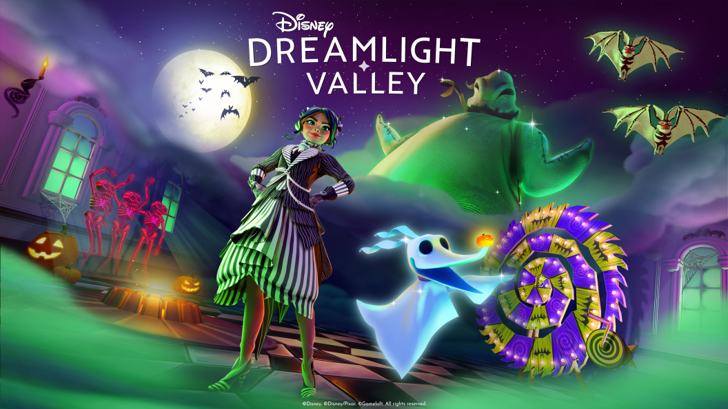 Spooky elements in Disney Dreamlight Valley featuring Oogie Boogie