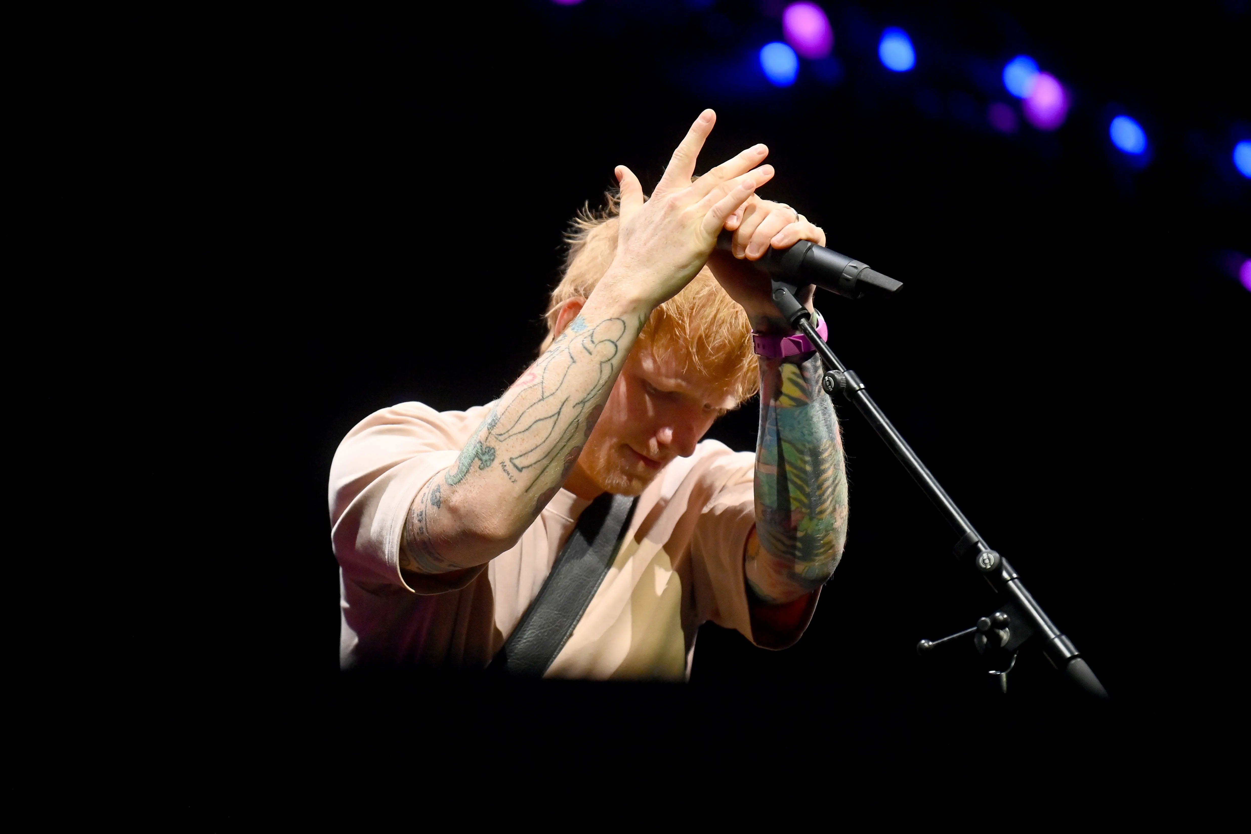 Ed Sheeran performing at Lincoln Financial Field