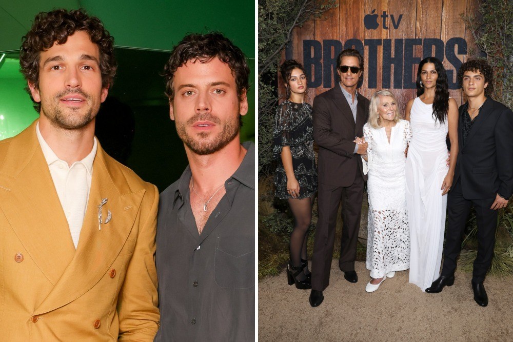 François Arnaud and Paul Anthony Kelly at Swarovski event