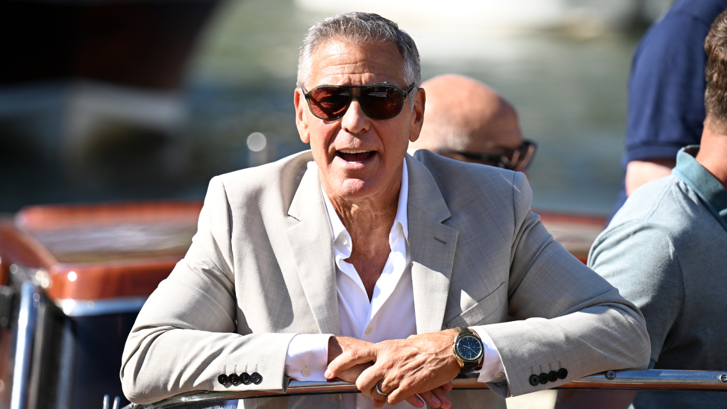 George Clooney at Venice Film Festival praising Amal