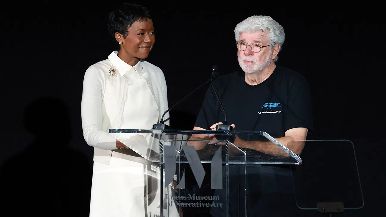 George Lucas during the press preview of his museum