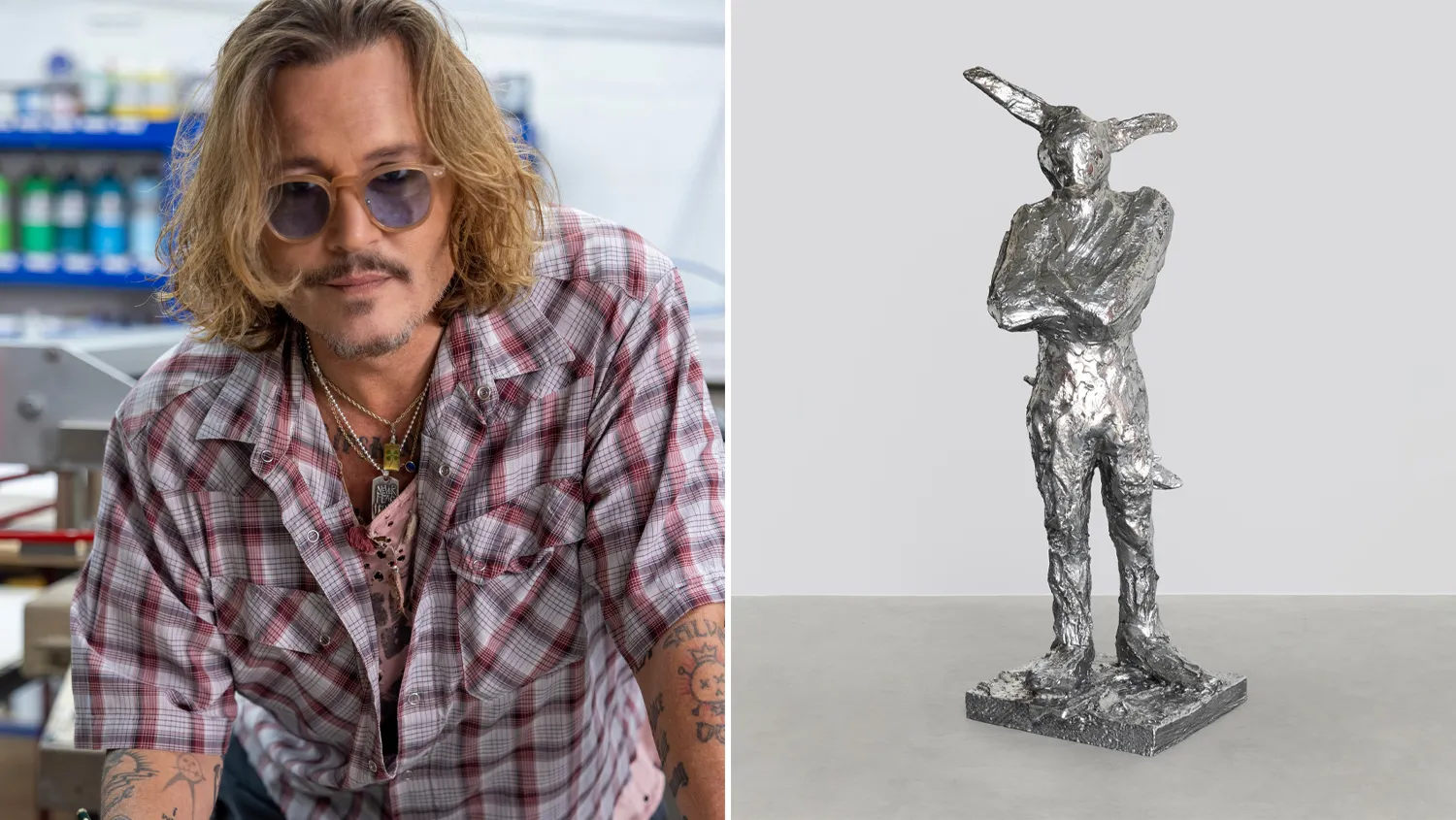 Johnny Depp's first sculpture 'The Bunnyman' at Contemporary Istanbul
