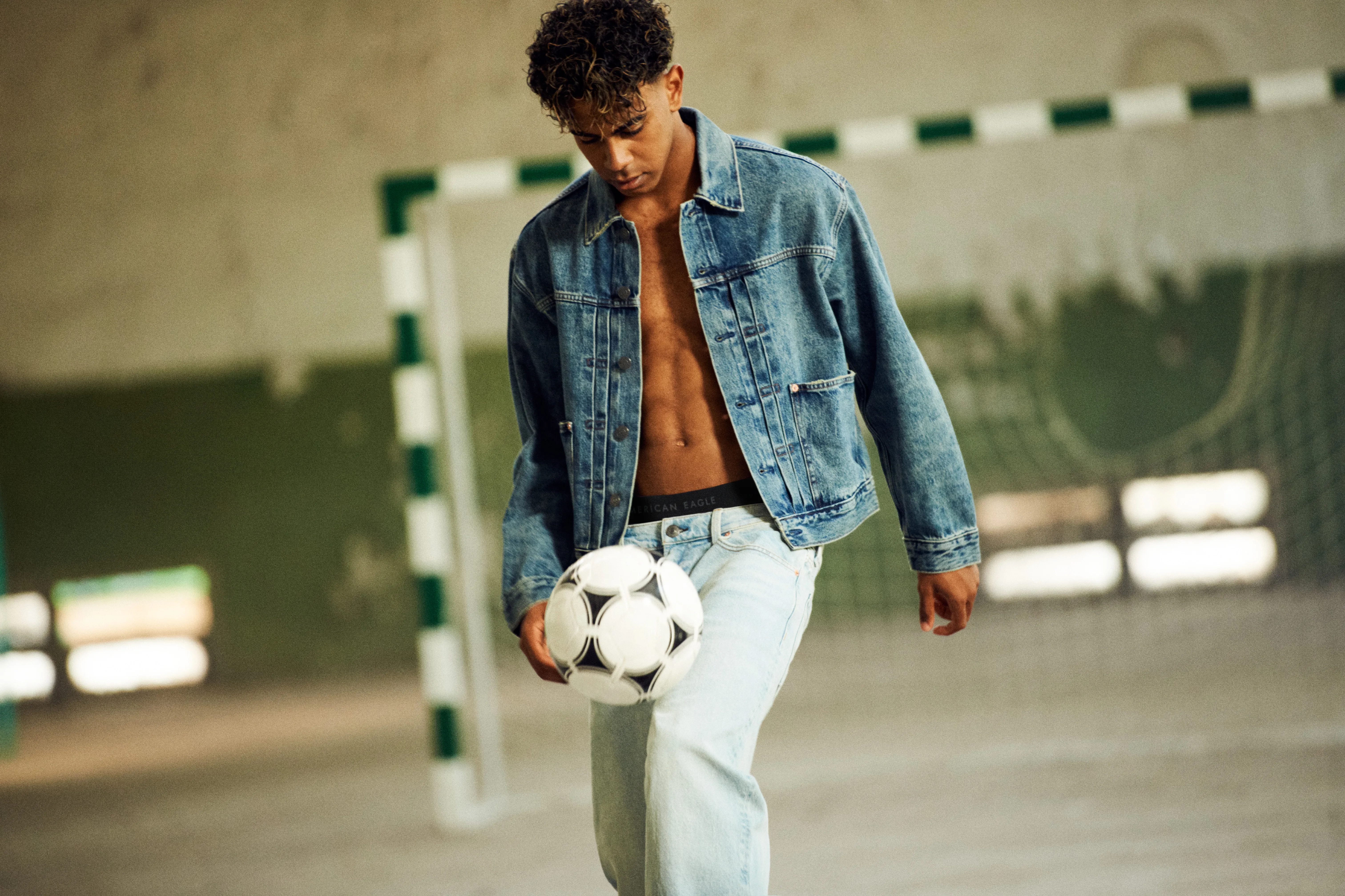 Lamine Yamal showcasing his American Eagle collection