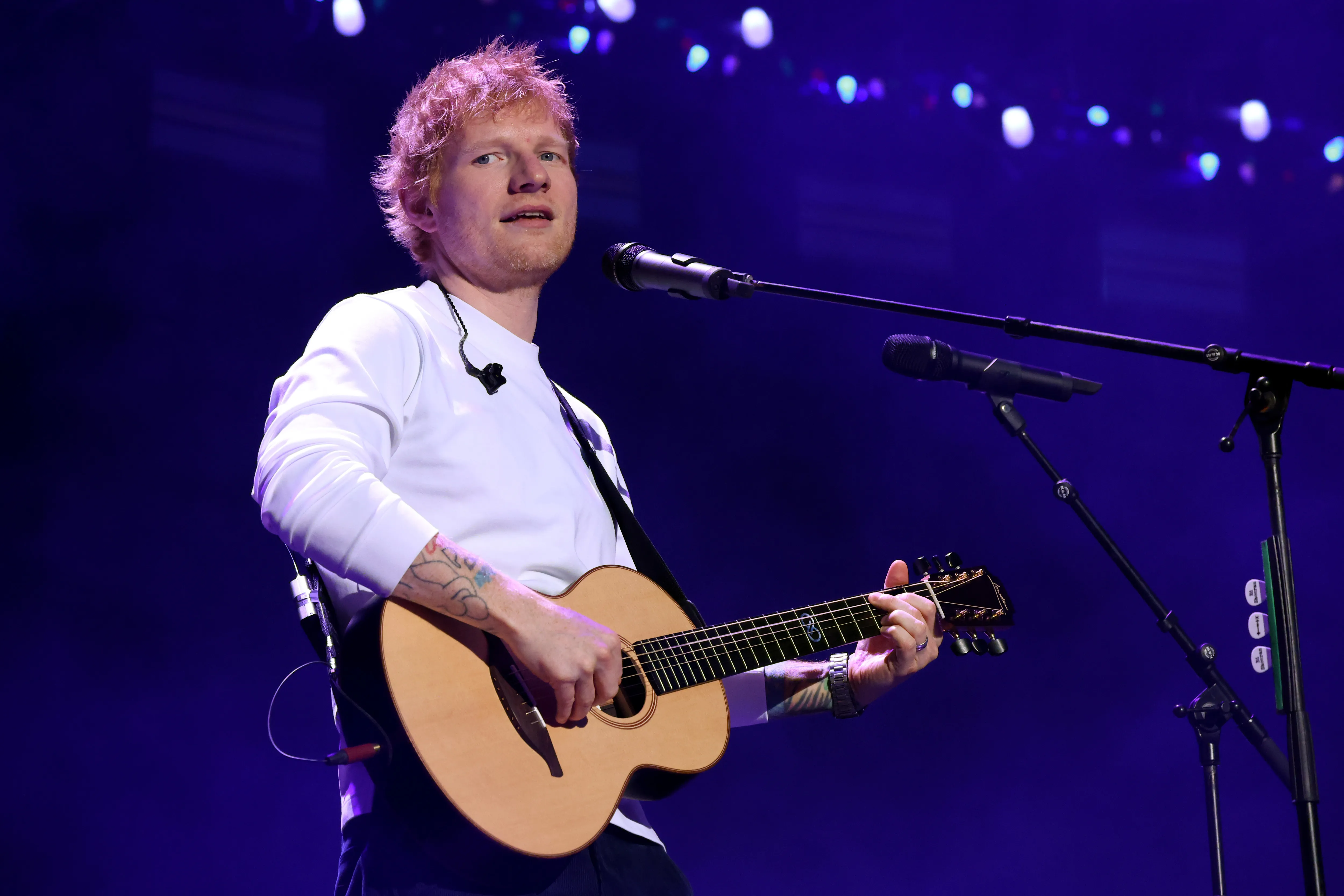 Ed Sheeran concert with protestors outside