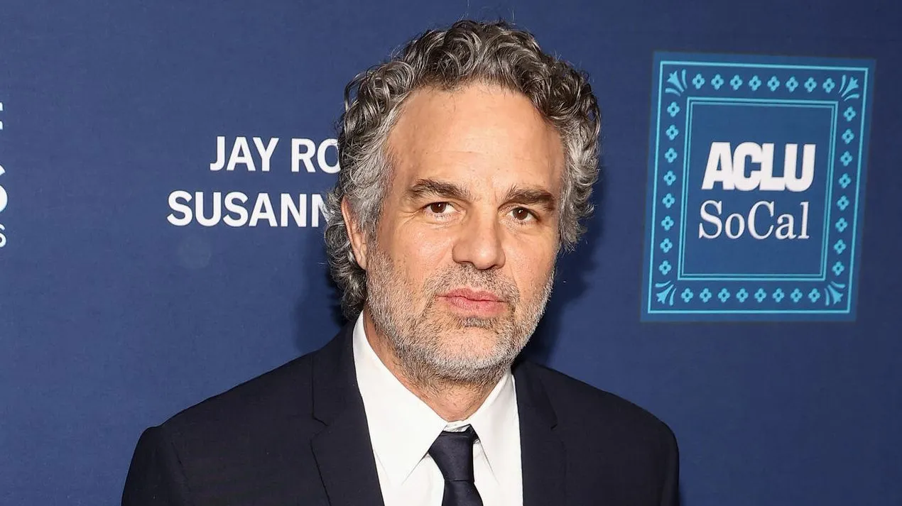 Mark Ruffalo speaks at a rally