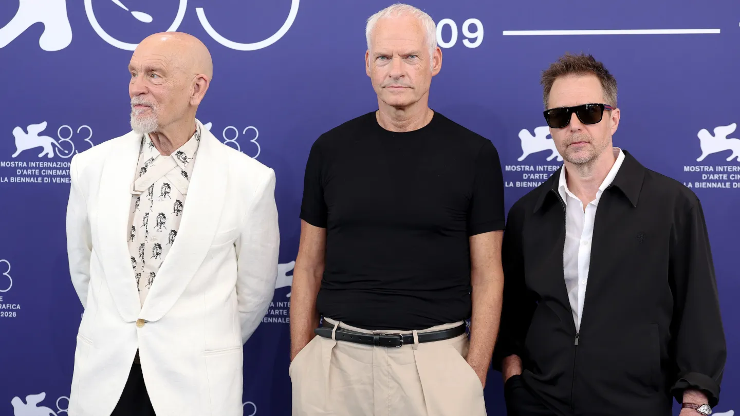 Martin McDonagh at Venice Film Festival with cast of Wild Horse Nine