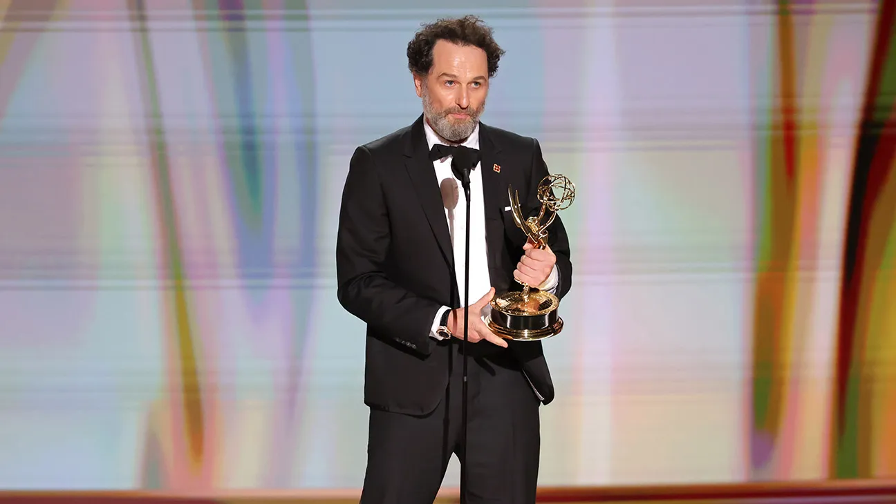 Matthew Rhys accepting Emmy award for his performance