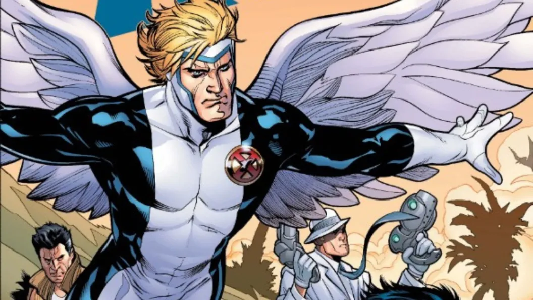 Asa Germann as Angel from Marvel Comics