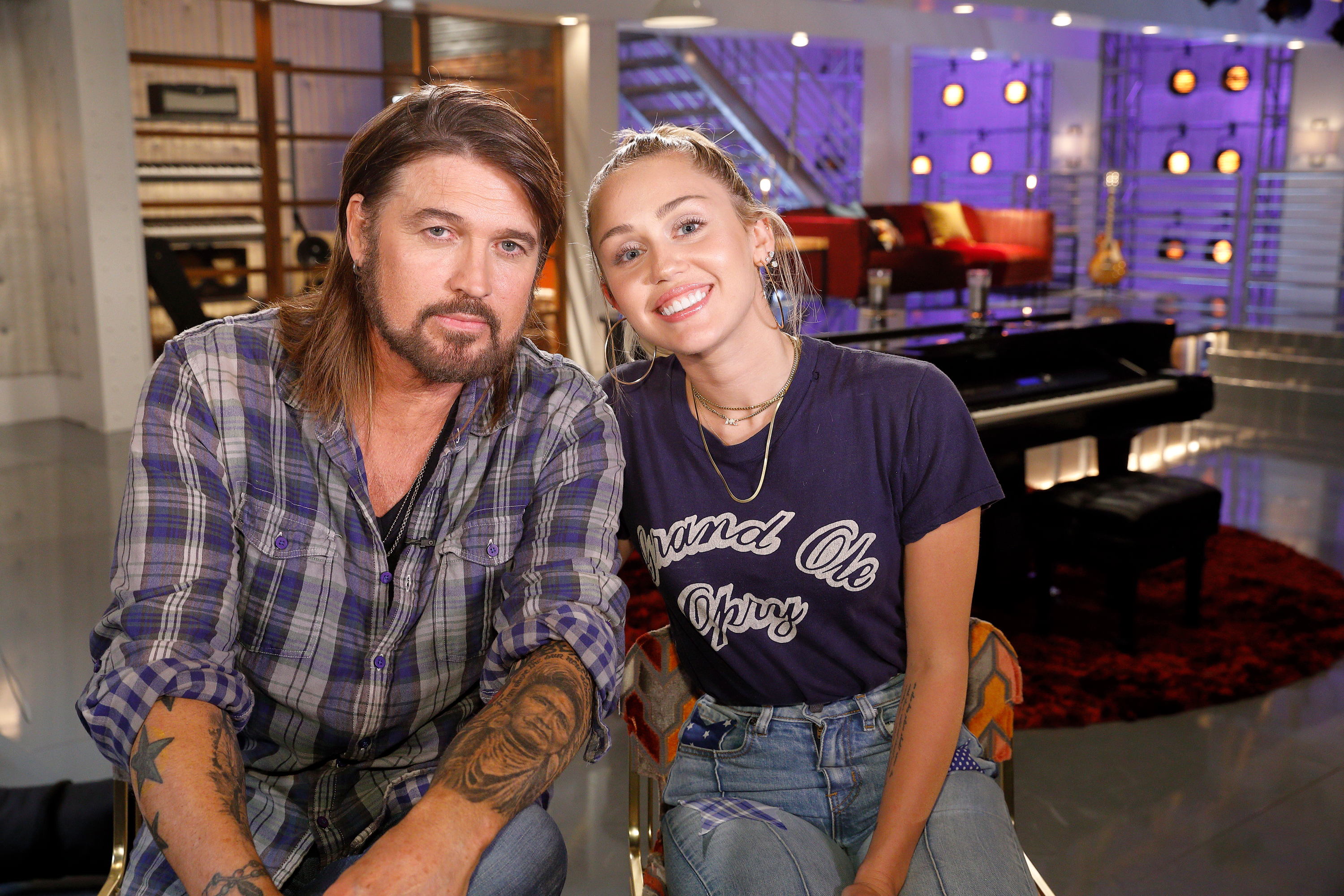Miley Cyrus performing on stage