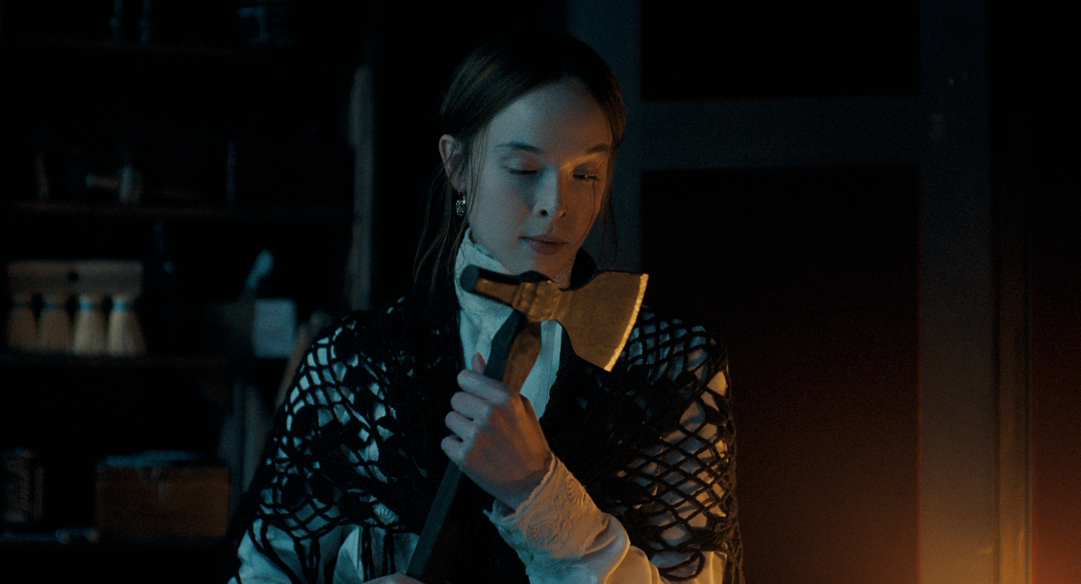 Actress Ella Beatty in character as Lizzie Borden