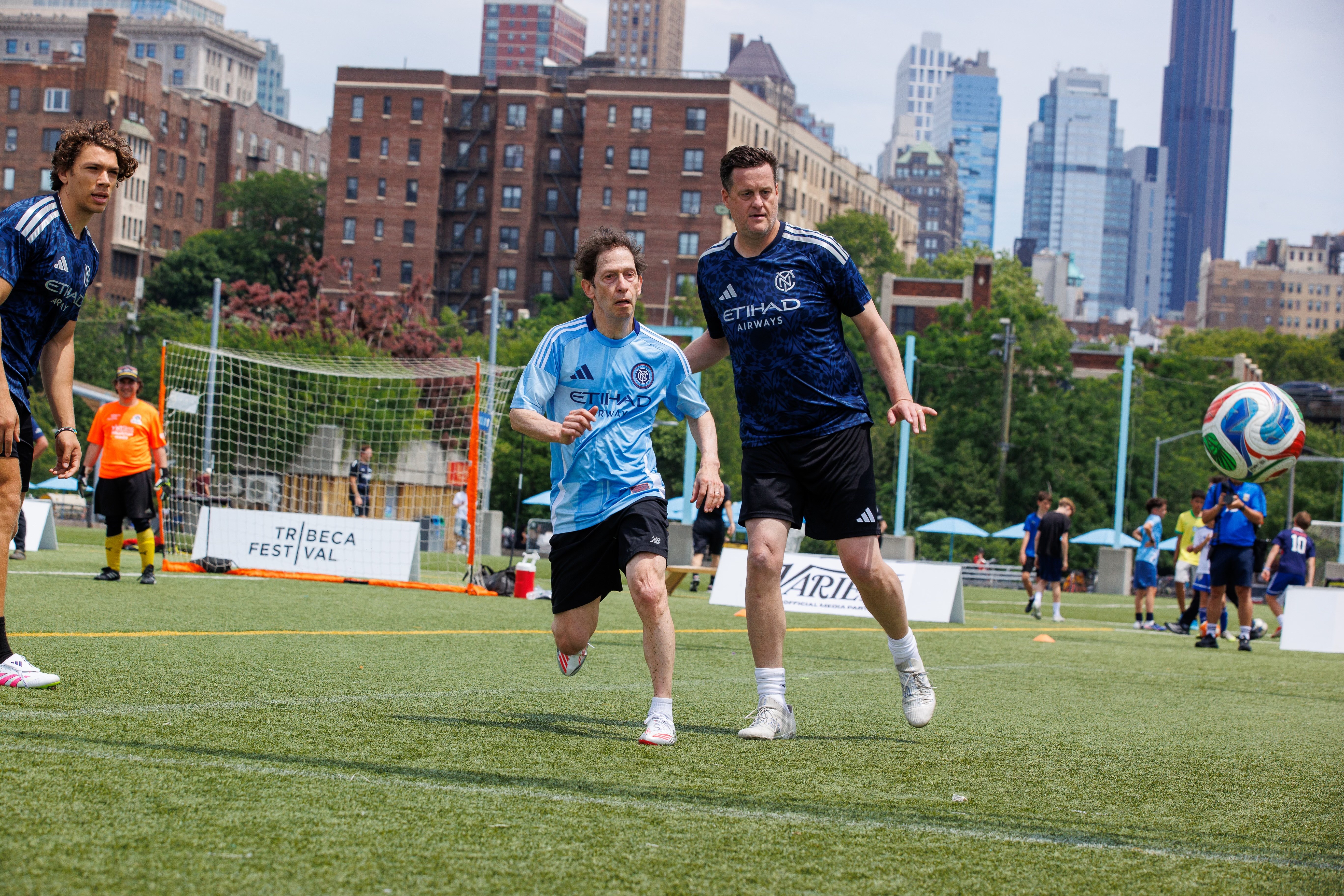 Soccer event at Brooklyn Bridge Park with industry players