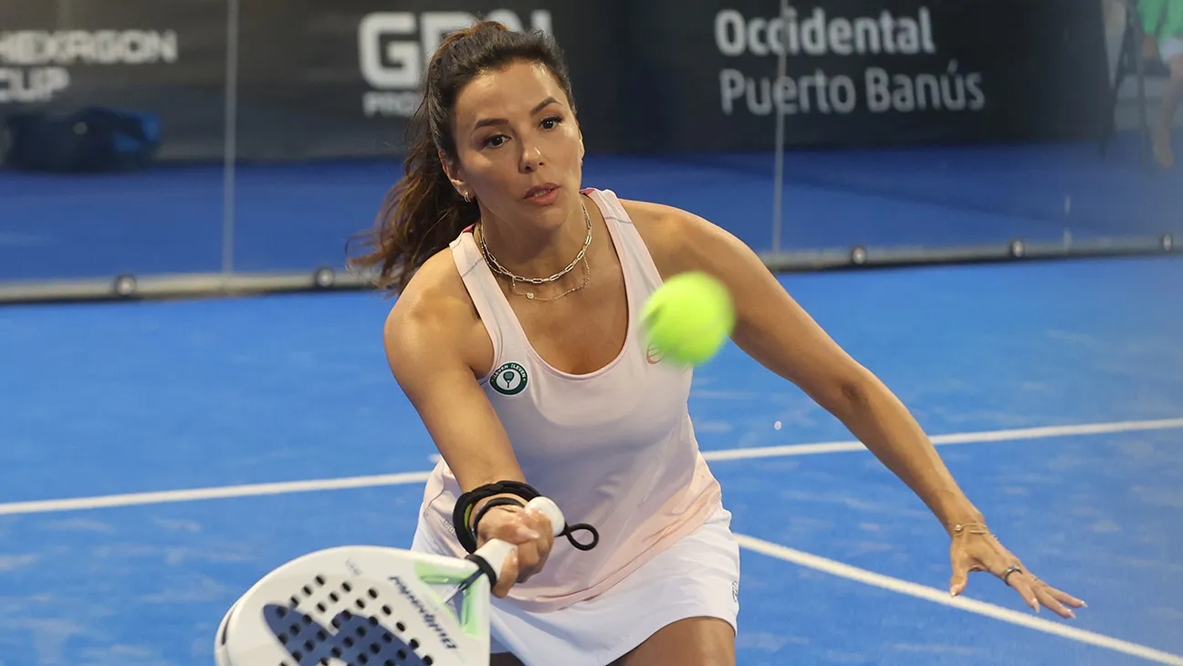 Eva Longoria playing padel