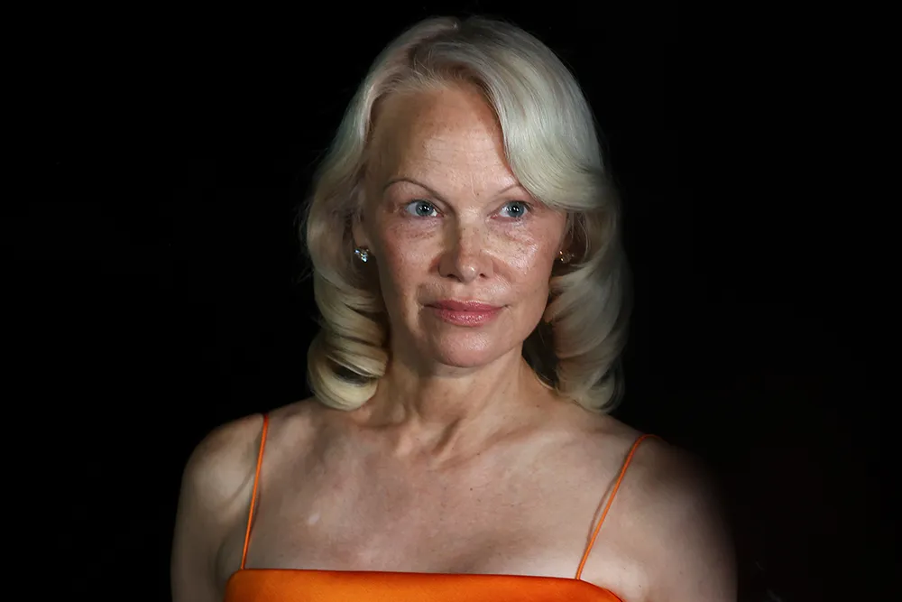 Pamela Anderson speaking at the amfAR Gala in Venice