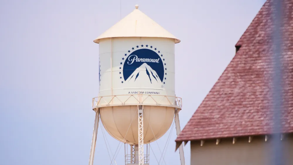 Paramount headquarters with Warner Bros. logo