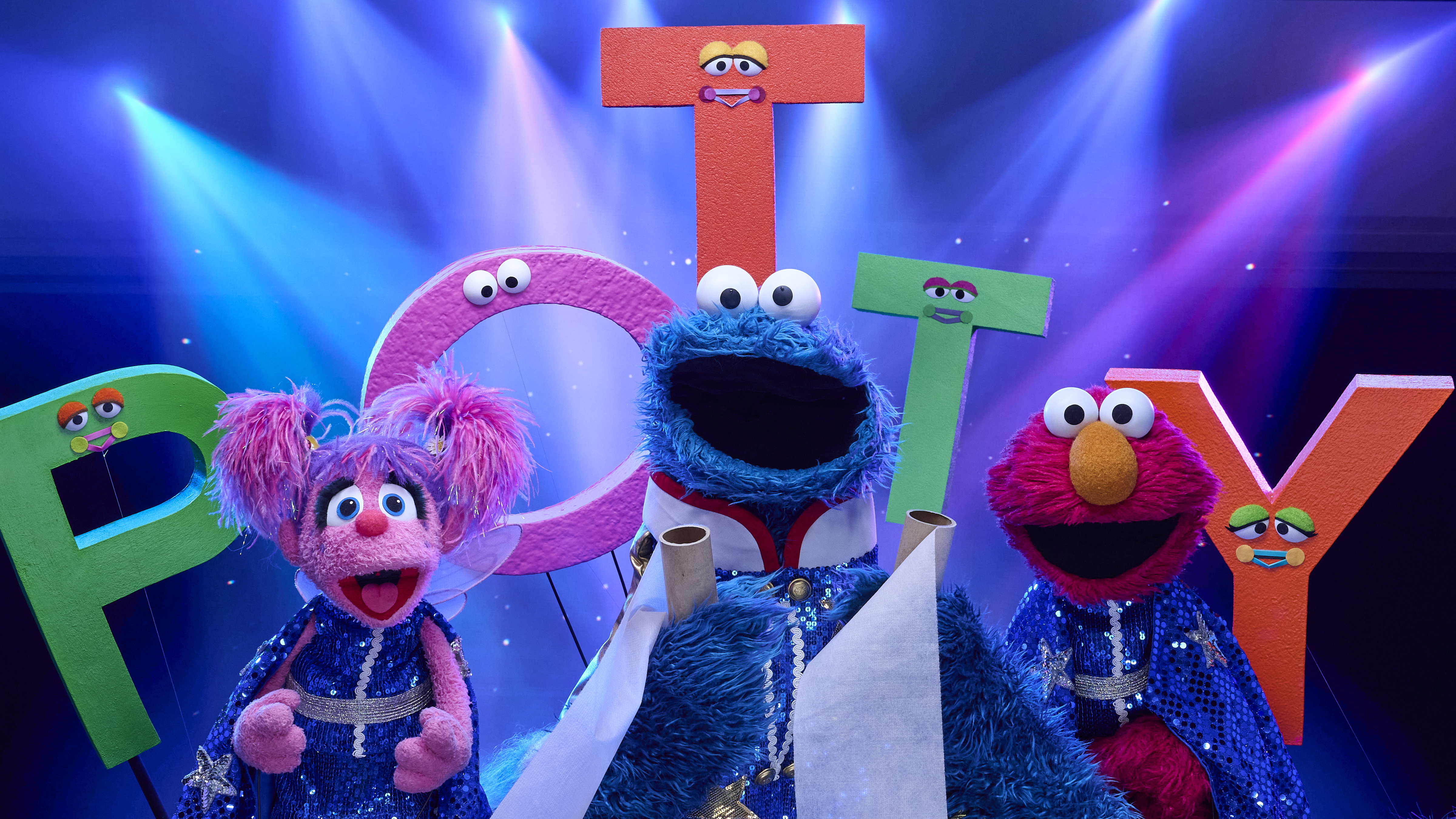Cookie Monster performing in Sesame Street