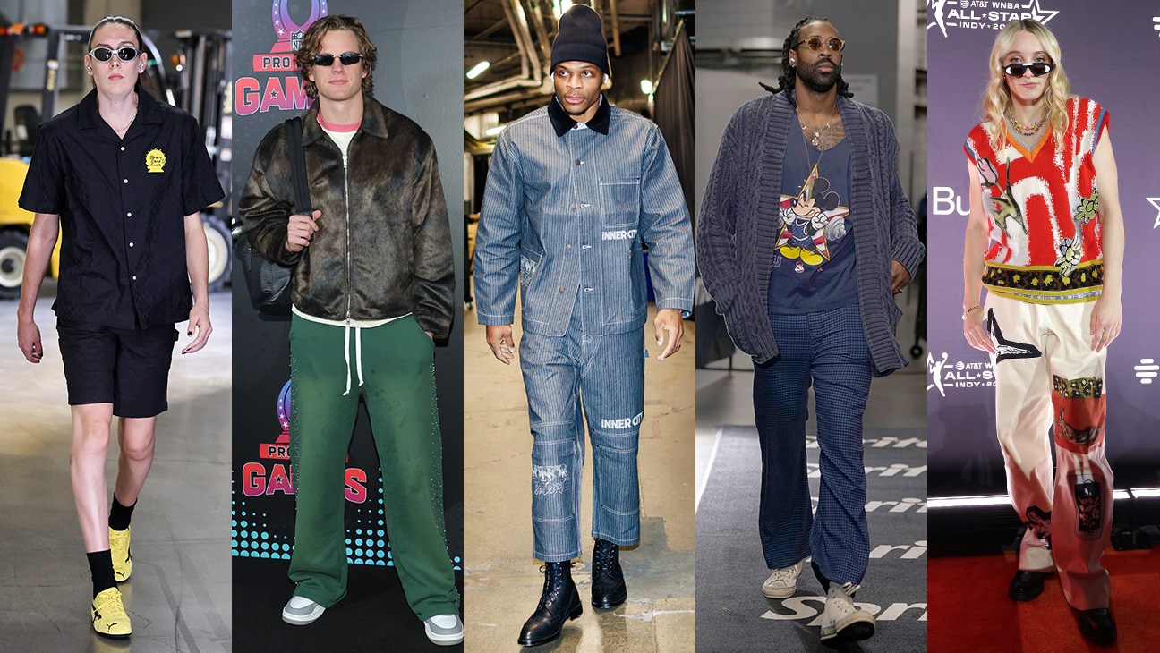 Stylish athlete entering the locker room