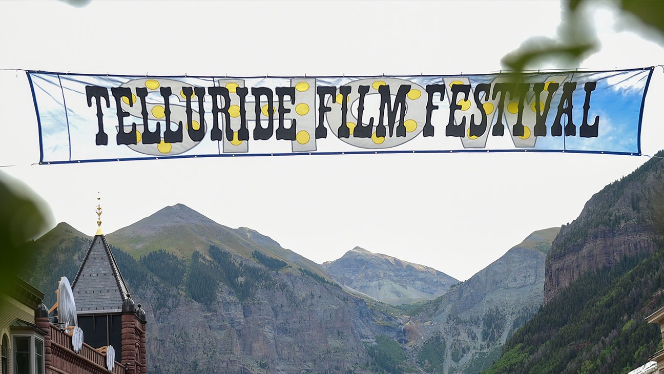 Telluride Film Festival banner with film reels