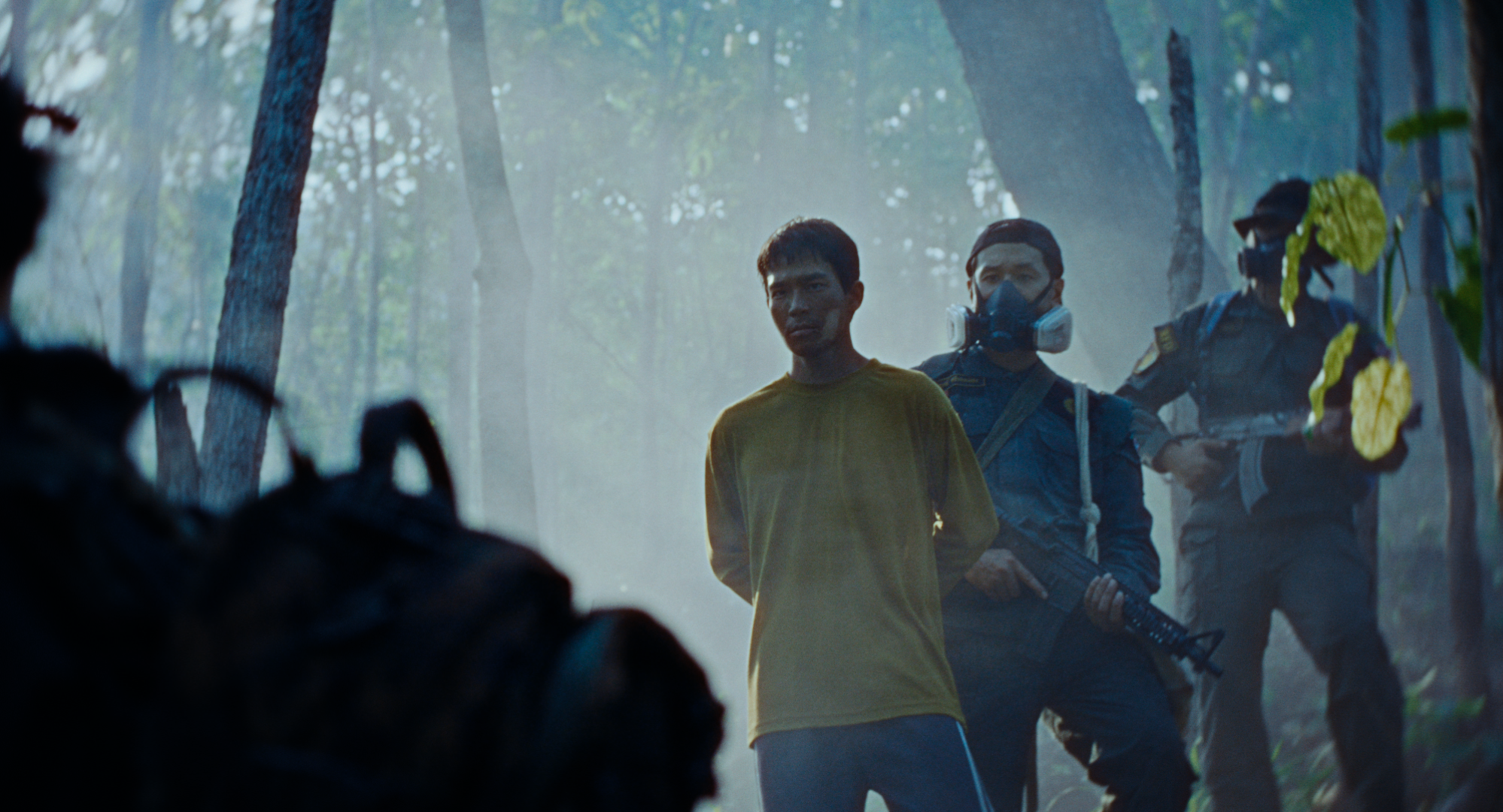 A scene from ‘The Burning Giants’ depicting fog-strewn forests