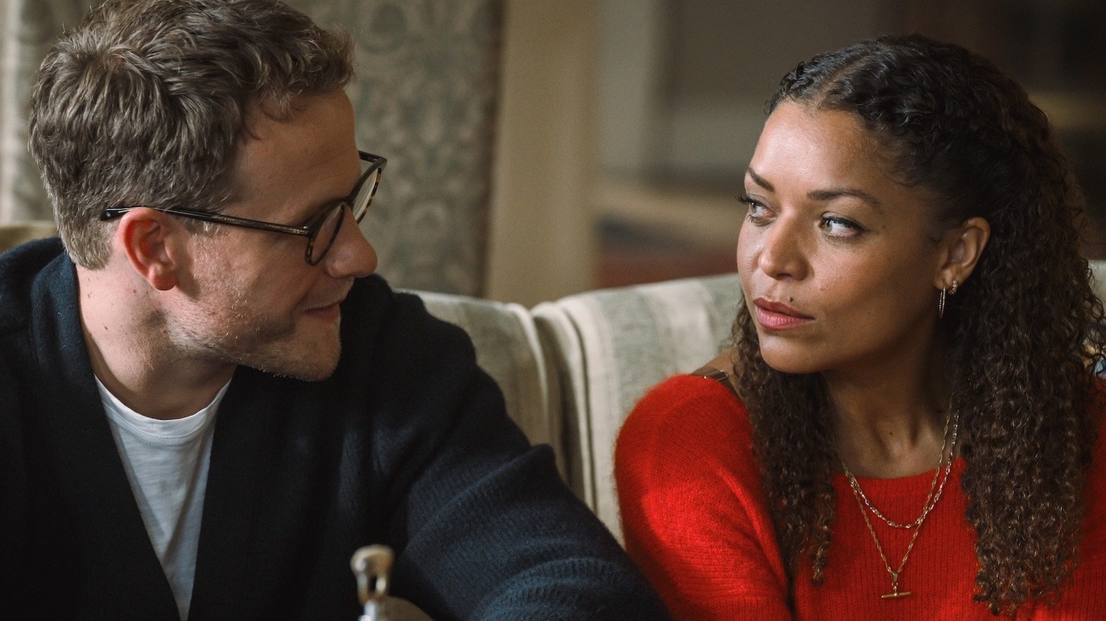 Antonia Thomas and Josh Dylan in BritBox's Tommy & Tuppence